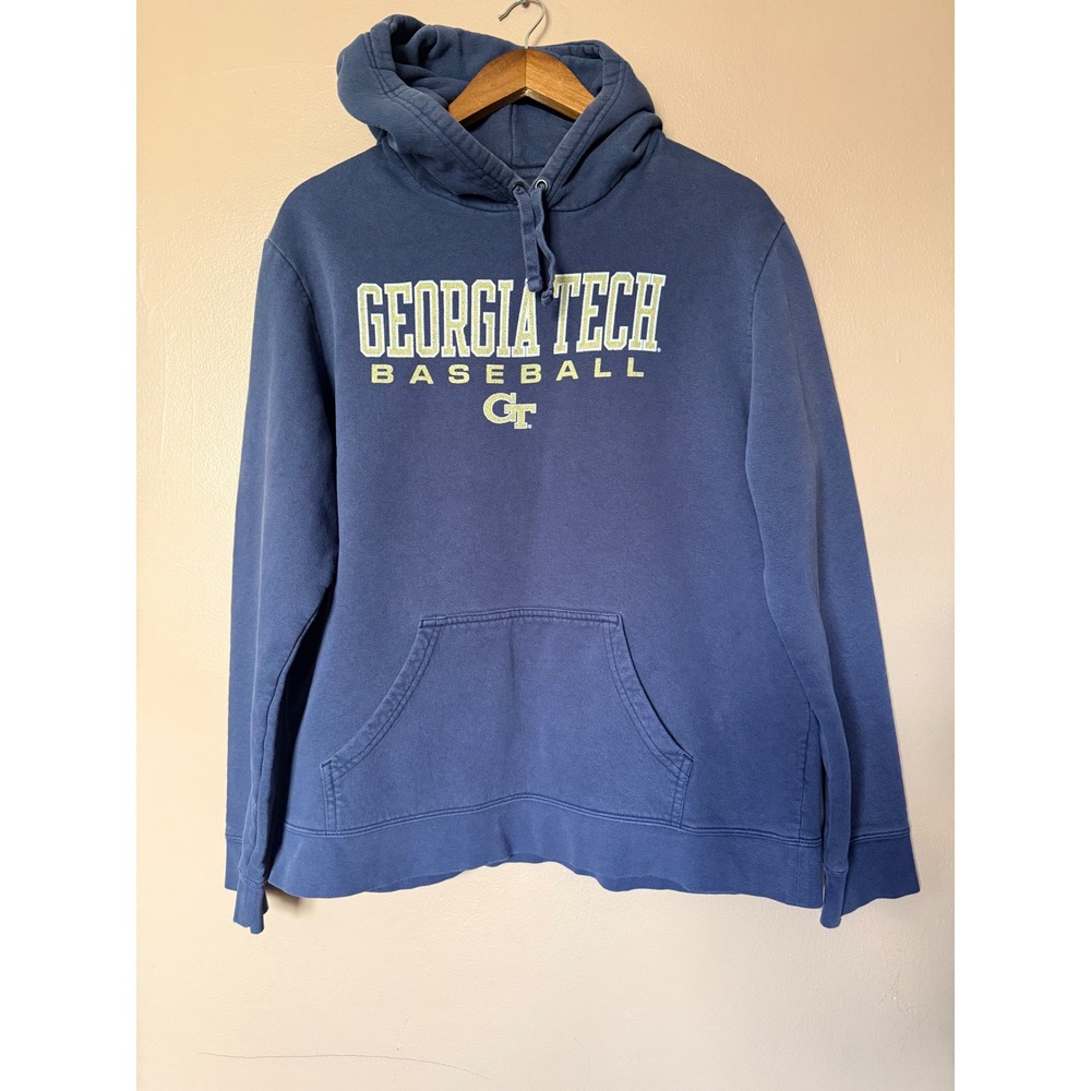 Fanatics Georgia Tech Baseball Hoodie Mens XL Navy Blue Sweatshirt